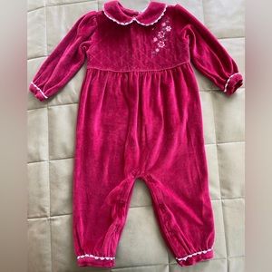 Vintage Healthtex Red Velvet Romper size 24mo